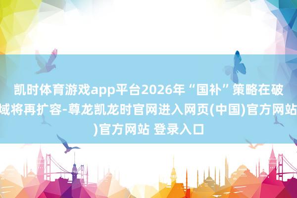 凯时体育游戏app平台2026年“国补”策略在破费电子领域将再扩容-尊龙凯龙时官网进入网页(中国)官方网站 登录入口